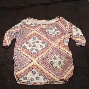 Womans ( L ) multi colored printes blouse